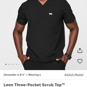 Figs Technical Collection Black Scrub Top